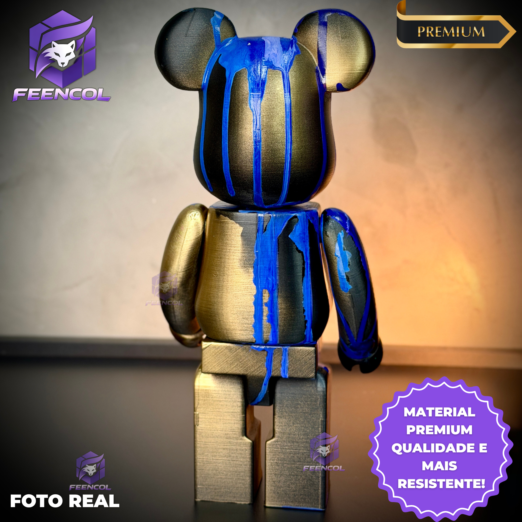 The Metal Bear( Figure Streetart) GRANDE EXCLUSIVO Premium de Luxo pintado a mão, Pronta entrega, Peça única