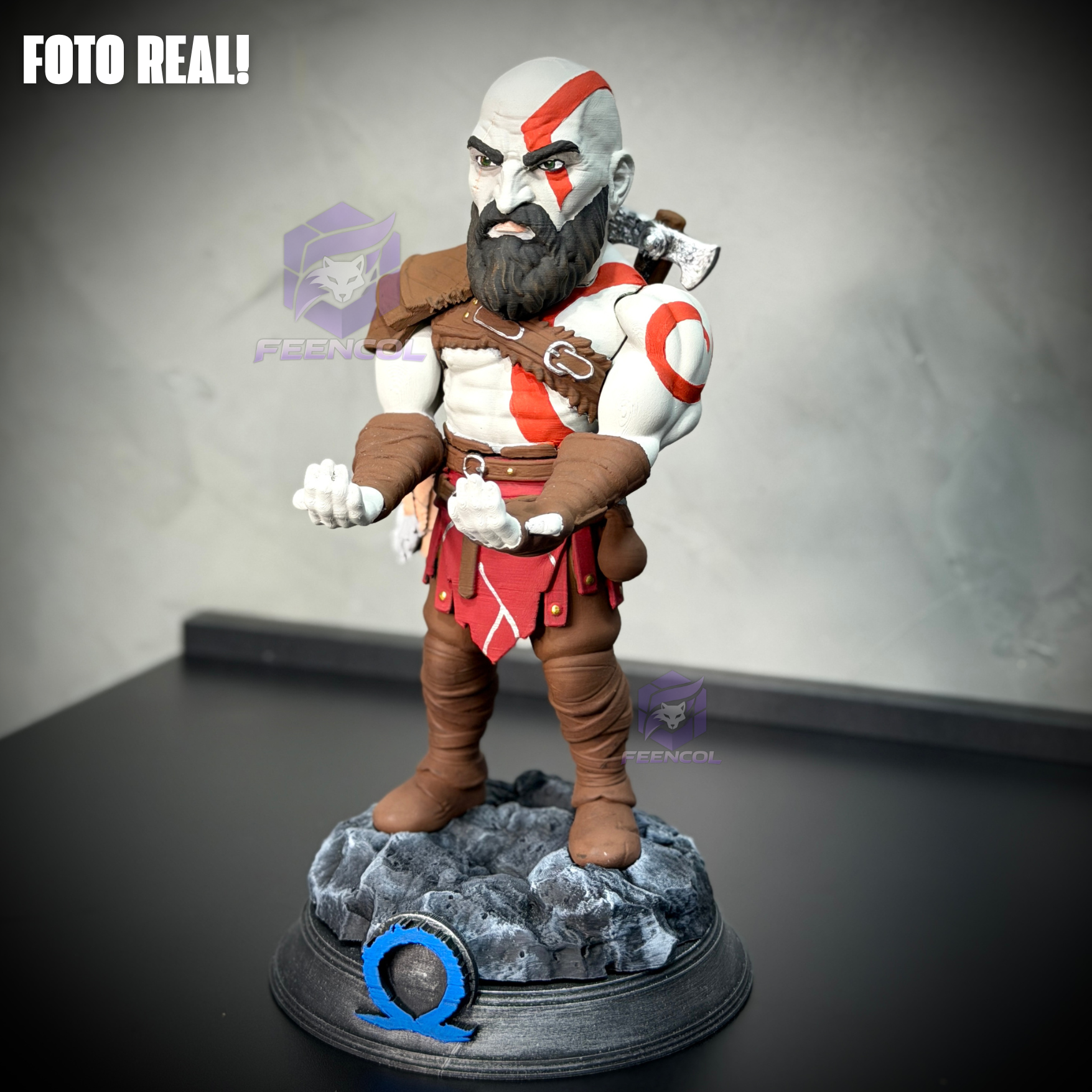 Suporte SUPER Premium Para Controle de Playstation e Xbox Kratos de luxo  pintado a mão Pronta Entrega com chaveiro de brinde