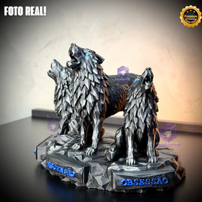 The Wolf Ascension ORIGINAL Premium Decorativos ( 3 Lobos Preparação, Obsessão, Ascensão) de Luxo pintados a mão, Pronta entrega
