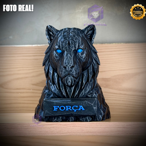 Os Bustos da Fé ORIGINAL Premium Decorativos KIT 3 BUSTOS COMPLETO Aguia Foco, Tigre Força, Leão Fé de Luxo pintados a mão, Pronta entrega