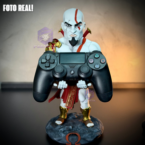 Suporte SUPER Premium Para Controle de Playstation e Xbox Kratos Jovem de luxo  pintado a mão Pronta Entrega com chaveiro de brinde