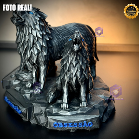 The Wolf Ascension ORIGINAL Premium Decorativos ( 3 Lobos Preparação, Obsessão, Ascensão) de Luxo pintados a mão, Pronta entrega