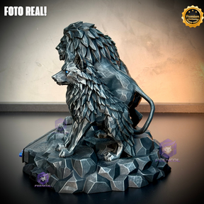 Os Guardiões do Poder ORIGINAL ® Premium Decorativos KIT 3 TOTENS CORPO COMPLETO  Leão Disciplina, Lobo Execução, Aguia Foco, de Luxo pintados a mão, Pronta entrega