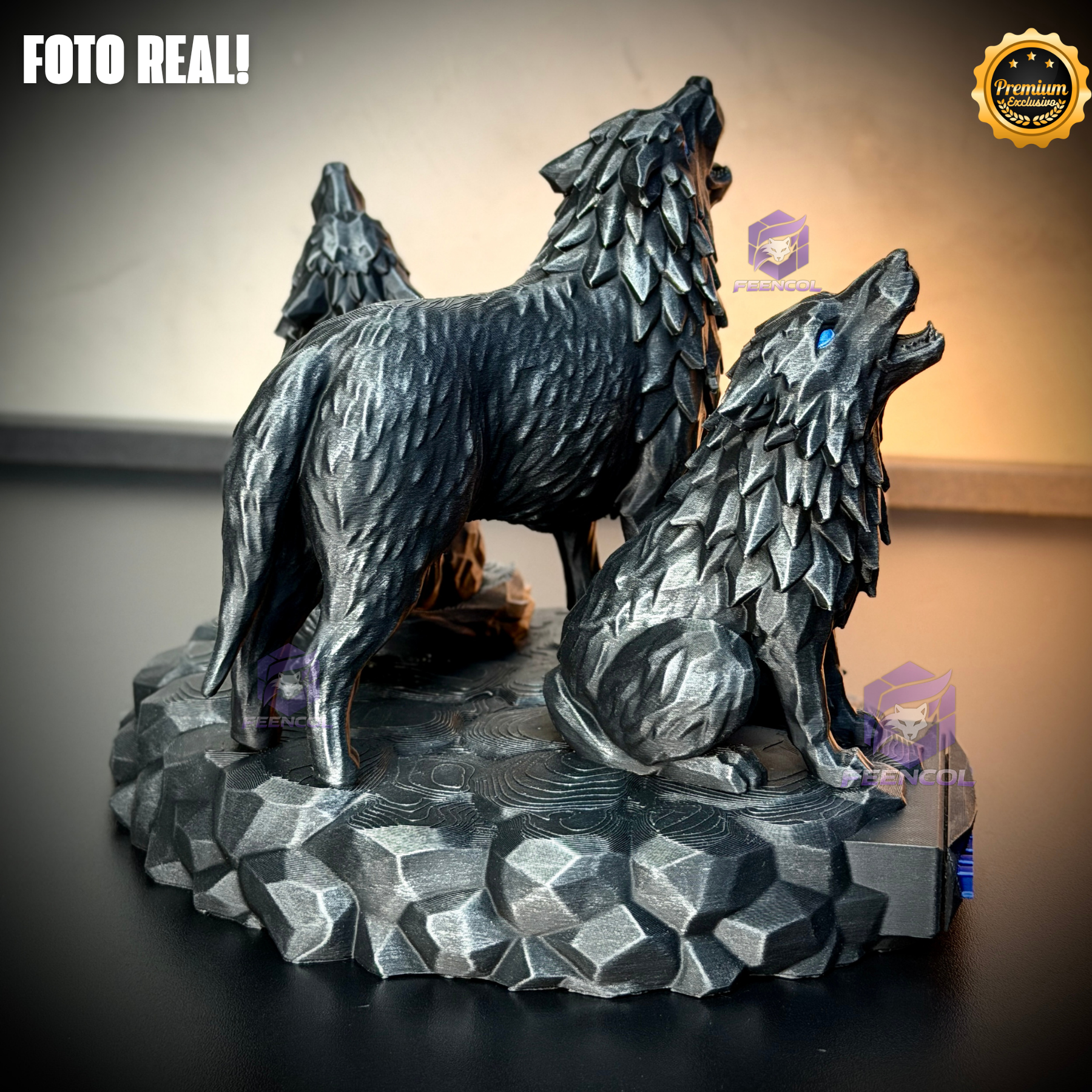 The Wolf Ascension ORIGINAL Premium Decorativos ( 3 Lobos Preparação, Obsessão, Ascensão) de Luxo pintados a mão, Pronta entrega