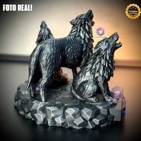 The Wolf Ascension ORIGINAL Premium Decorativos ( 3 Lobos Preparação, Obsessão, Ascensão) de Luxo pintados a mão, Pronta entrega