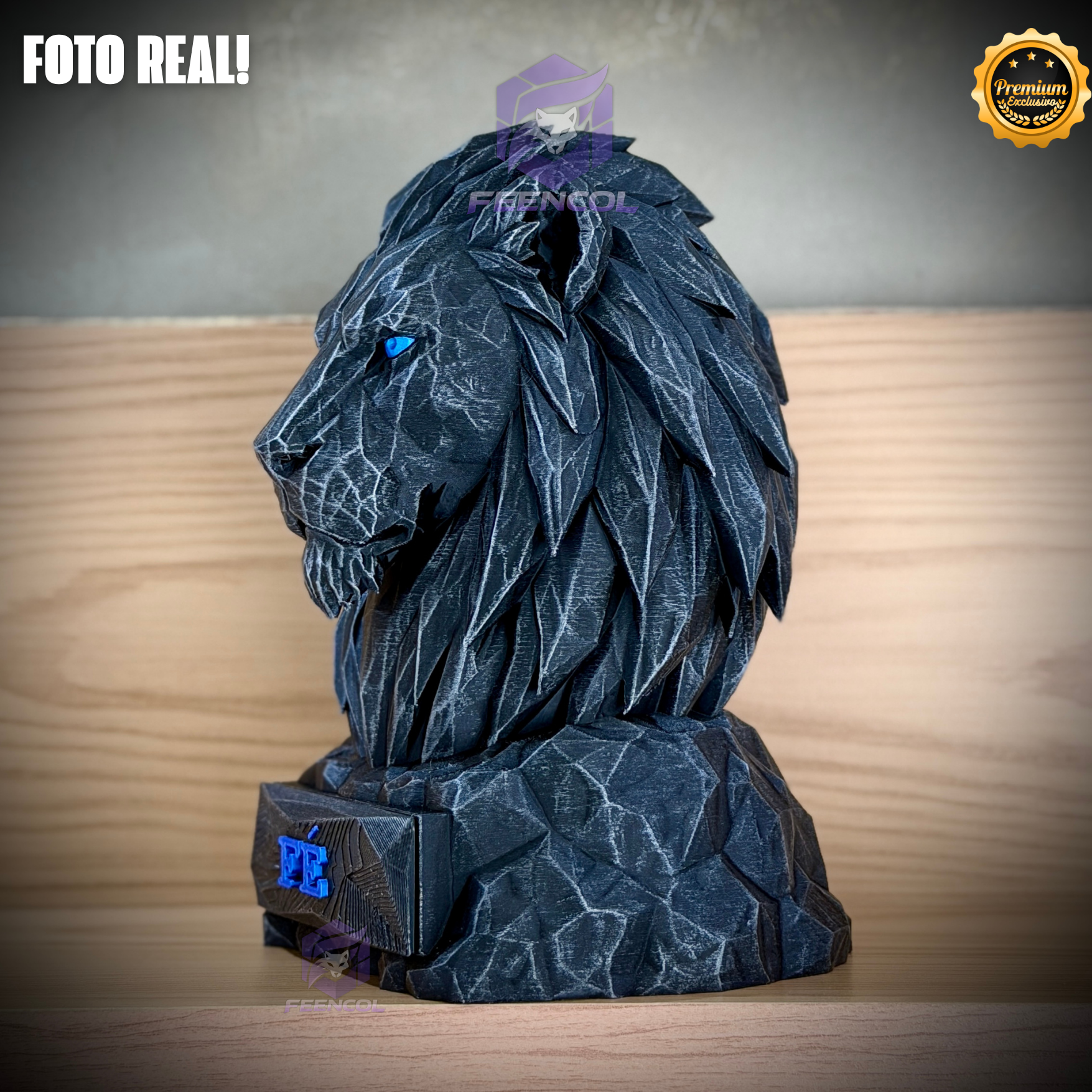Os Bustos da Fé ORIGINAL Premium Decorativos KIT 3 BUSTOS COMPLETO Aguia Foco, Tigre Força, Leão Fé de Luxo pintados a mão, Pronta entrega