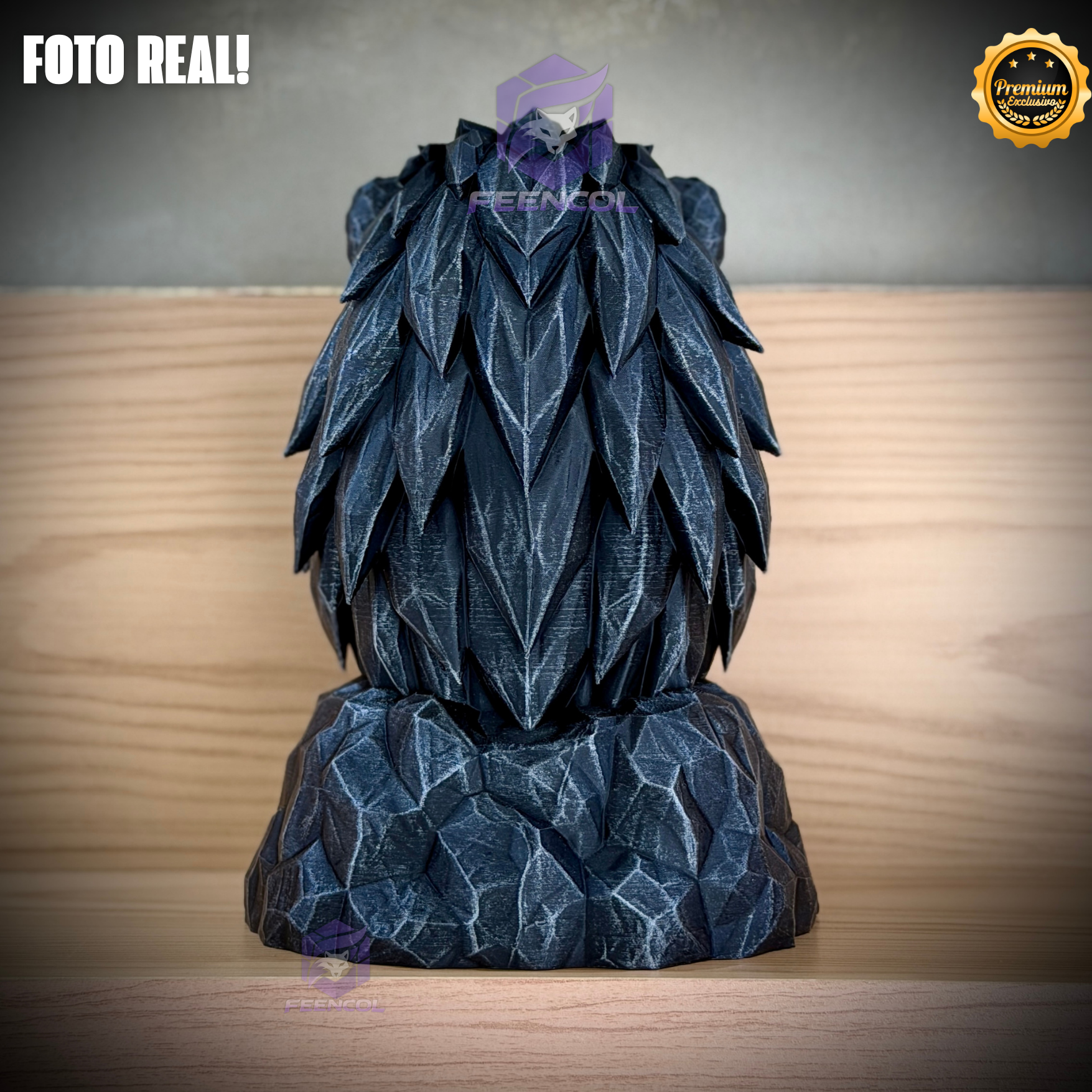 Os Bustos da Fé ORIGINAL Premium Decorativos KIT 3 BUSTOS COMPLETO Aguia Foco, Tigre Força, Leão Fé de Luxo pintados a mão, Pronta entrega