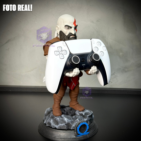 Suporte SUPER Premium Para Controle de Playstation e Xbox Kratos de luxo  pintado a mão Pronta Entrega com chaveiro de brinde