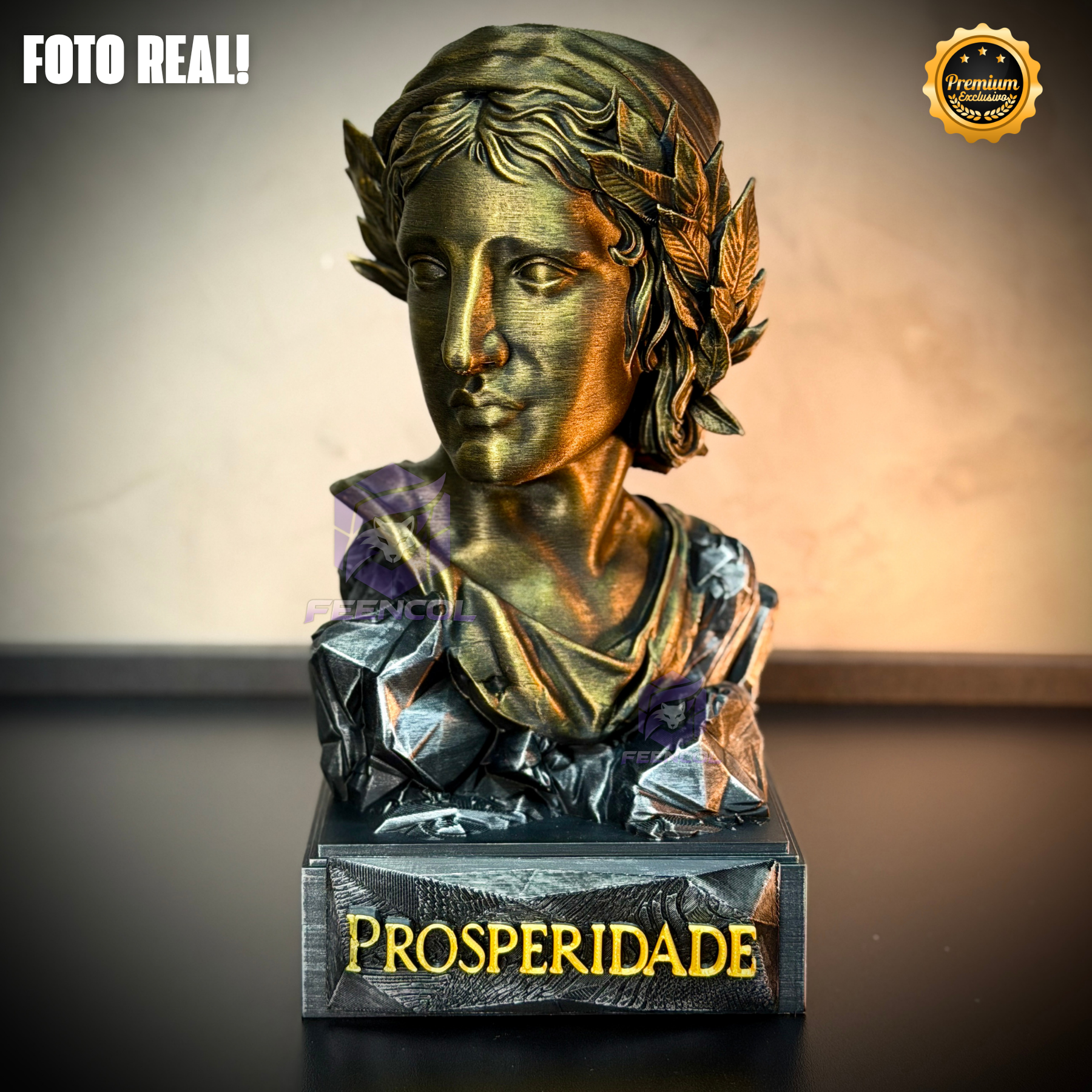 A Efígie da Prosperidade ( Busto mulher da cédula) Premium Decorativo  de Luxo pintado a mão, Pronta entrega ORIGINAL EXCLUSIVO