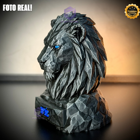Os Bustos da Fé ORIGINAL Premium Decorativos KIT 3 BUSTOS COMPLETO Aguia Foco, Tigre Força, Leão Fé de Luxo pintados a mão, Pronta entrega