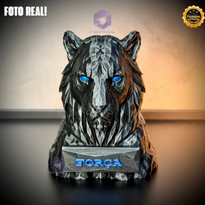 Os Bustos da Fé ORIGINAL Premium Decorativos KIT 3 BUSTOS COMPLETO Aguia Foco, Tigre Força, Leão Fé de Luxo pintados a mão, Pronta entrega