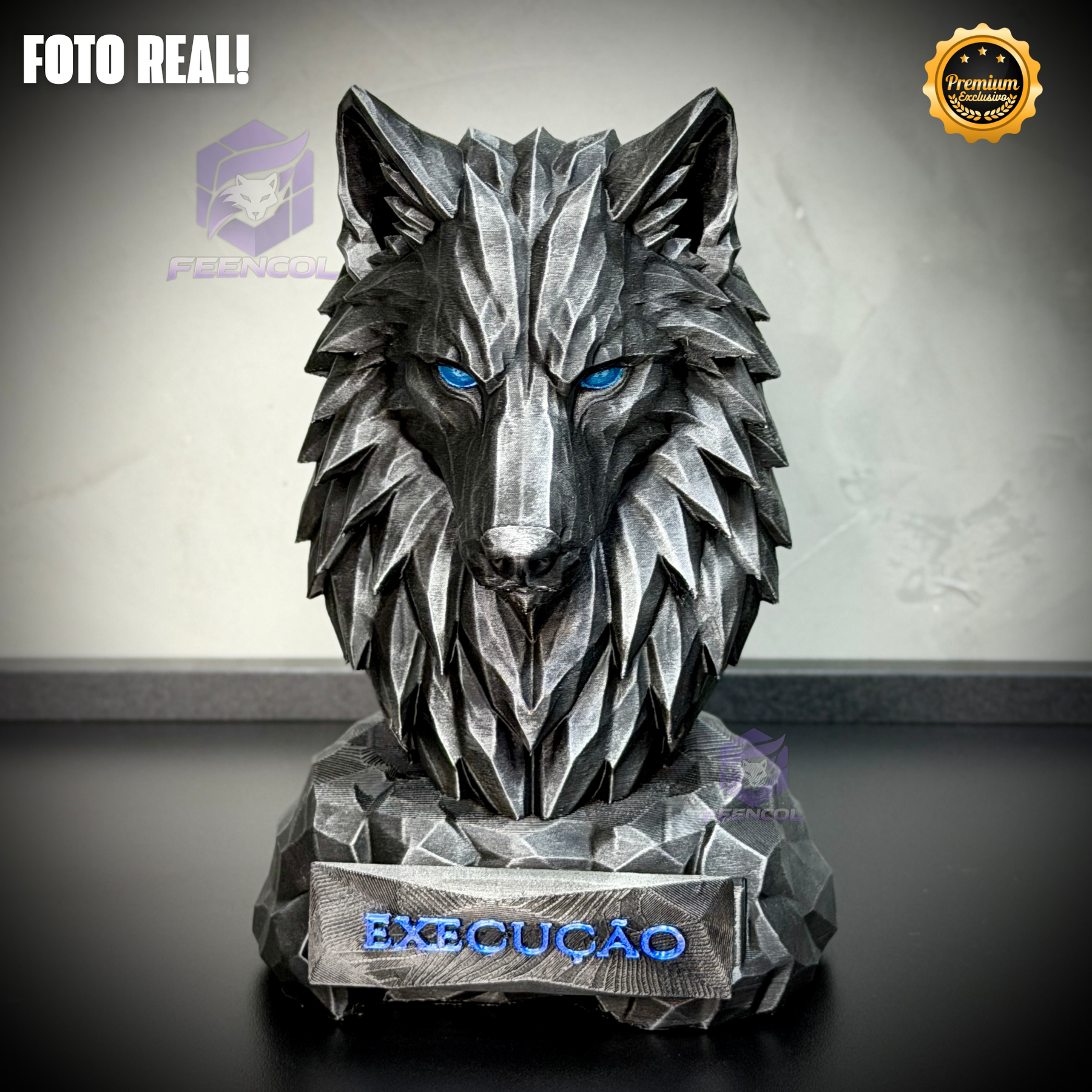 Os bustos do Poder ORIGINAL Premium Decorativos KIT 3 BUSTOS COMPLETO  Leão Disciplina, Lobo Execução, Aguia Foco, de Luxo pintados a mão, Pronta entrega