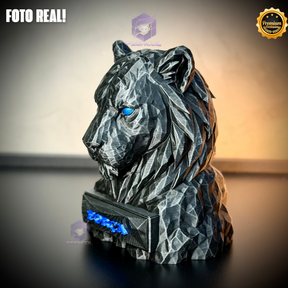Os Bustos da Fé ORIGINAL Premium Decorativos KIT 3 BUSTOS COMPLETO Aguia Foco, Tigre Força, Leão Fé de Luxo pintados a mão, Pronta entrega