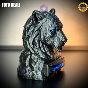 Os Bustos da Fé ORIGINAL Premium Decorativos KIT 3 BUSTOS COMPLETO Aguia Foco, Tigre Força, Leão Fé de Luxo pintados a mão, Pronta entrega