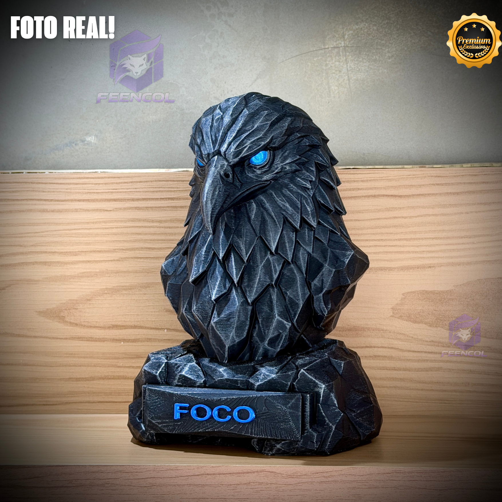 Os Bustos da Fé ORIGINAL Premium Decorativos KIT 3 BUSTOS COMPLETO Aguia Foco, Tigre Força, Leão Fé de Luxo pintados a mão, Pronta entrega