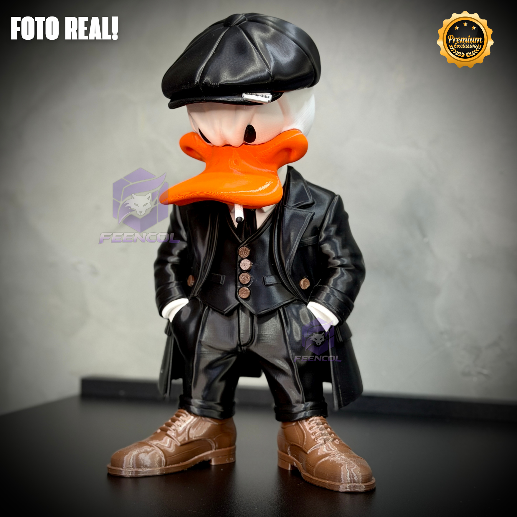 O Pato Donald Shelby– ( Figure decorativa Pato Donald Peaky Blinders) GRANDE EXCLUSIVO Premium de Luxo a mão, Pronta entrega
