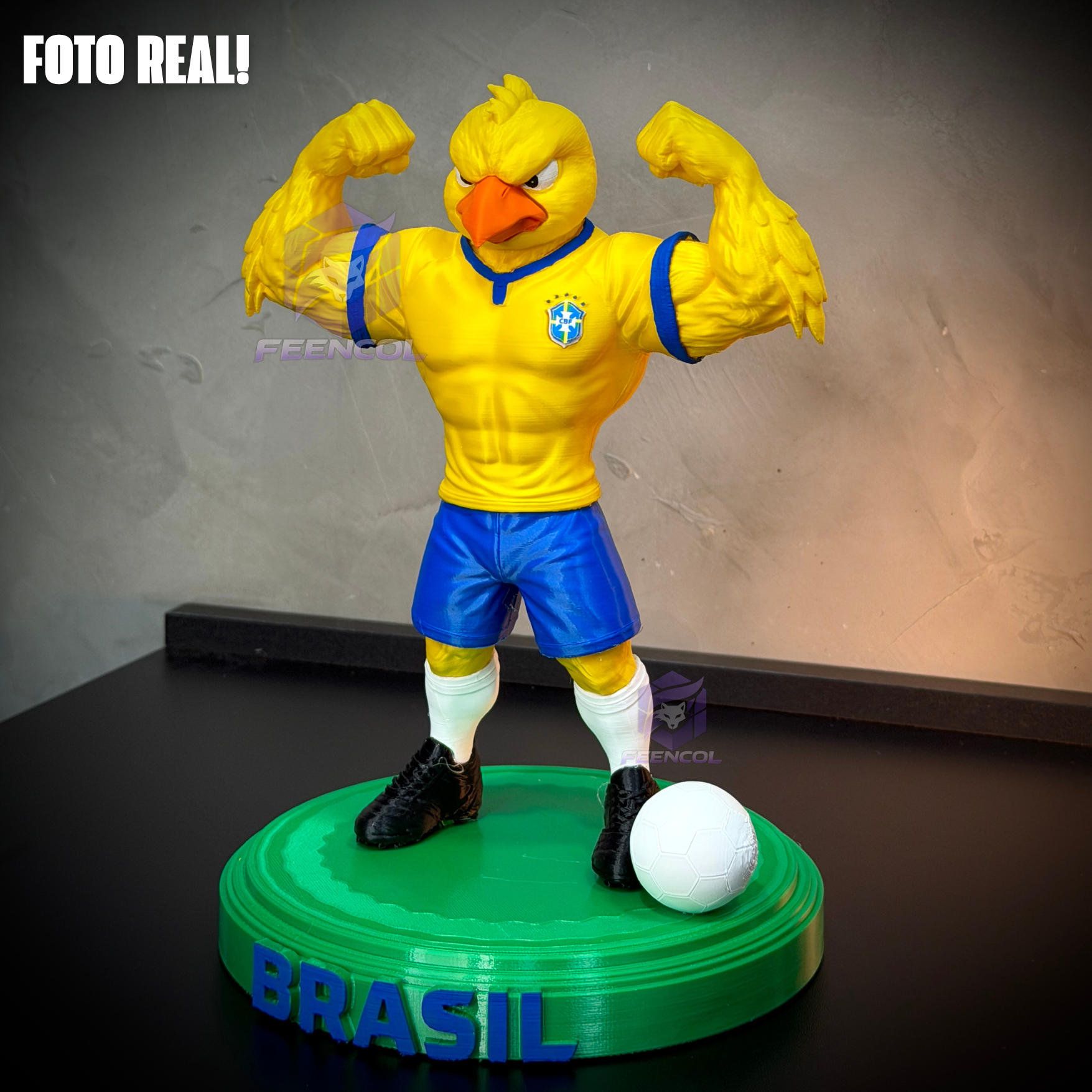 O canarinho Pistola– ( Figure decorativa canarinho seleção Brasileira ) Premium de Luxo a mão, Pronta entrega
