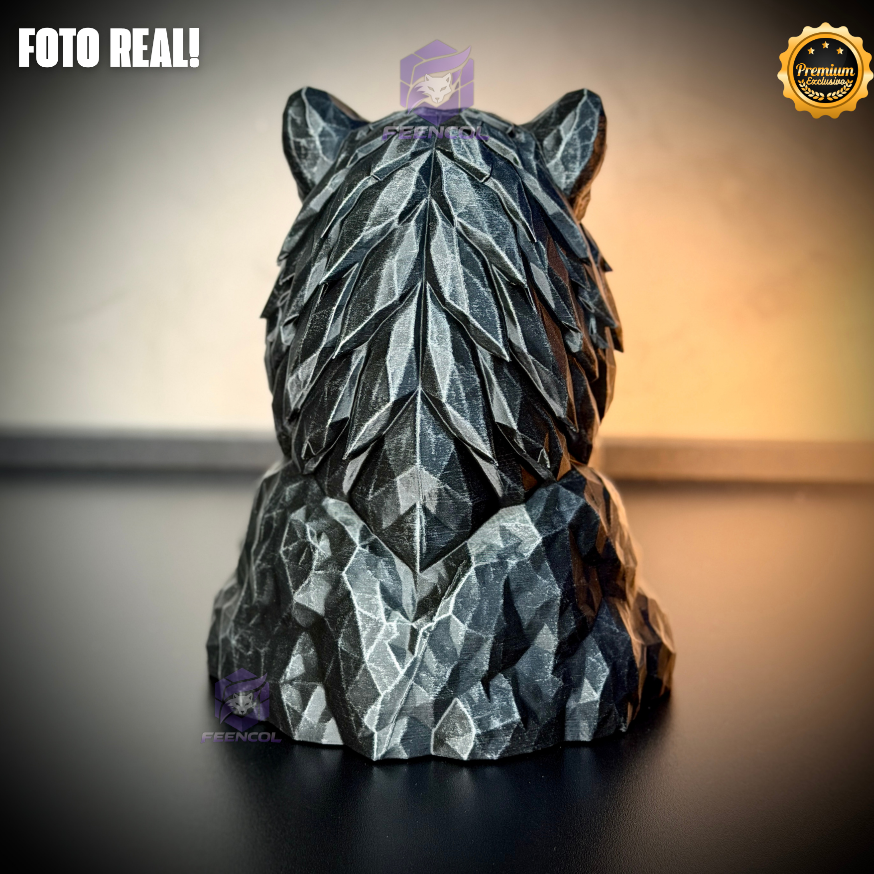 Os Bustos da Fé ORIGINAL Premium Decorativos KIT 3 BUSTOS COMPLETO Aguia Foco, Tigre Força, Leão Fé de Luxo pintados a mão, Pronta entrega