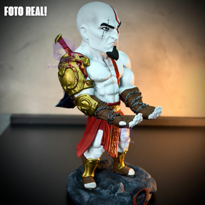 Suporte SUPER Premium Para Controle de Playstation e Xbox Kratos Jovem de luxo  pintado a mão Pronta Entrega com chaveiro de brinde