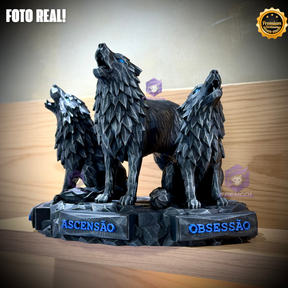 The Wolf Ascension ORIGINAL Premium Decorativos ( 3 Lobos Preparação, Obsessão, Ascensão) de Luxo pintados a mão, Pronta entrega