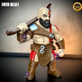 The God of War Kratos ( Figure decorativa Kratos ) GRANDE EXCLUSIVO Estilo Cartoon Pintado a mão Premium de Luxo a mão, Pronta entrega