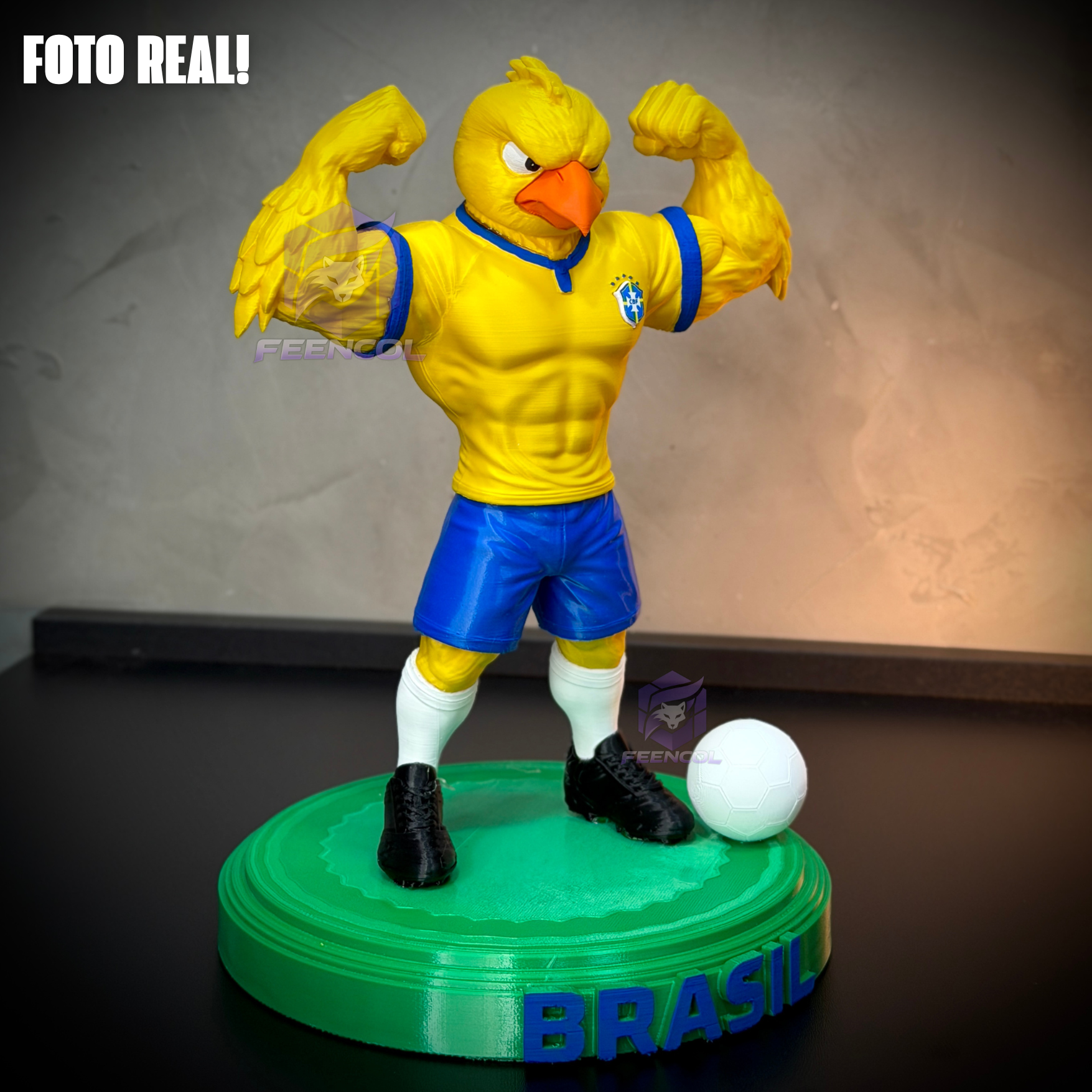 O canarinho Pistola– ( Figure decorativa canarinho seleção Brasileira ) Premium de Luxo a mão, Pronta entrega