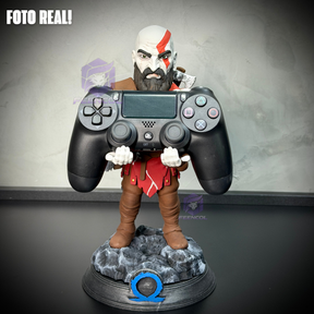 Suporte SUPER Premium Para Controle de Playstation e Xbox Kratos de luxo  pintado a mão Pronta Entrega com chaveiro de brinde