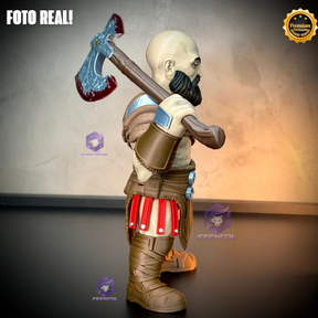 The God of War Kratos ( Figure decorativa Kratos ) GRANDE EXCLUSIVO Estilo Cartoon Pintado a mão Premium de Luxo a mão, Pronta entrega
