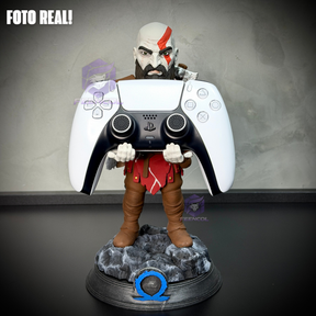 Suporte SUPER Premium Para Controle de Playstation e Xbox Kratos de luxo  pintado a mão Pronta Entrega com chaveiro de brinde