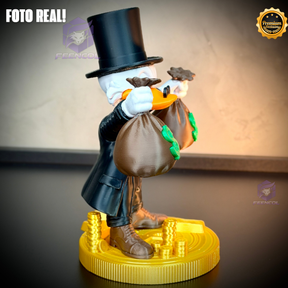 The Old Money Duck – ( Figure decorativa Tio Patinhas saco de dinheiro) EXCLUSIVO Premium de Luxo a mão, Pronta entrega, Frete Grátis