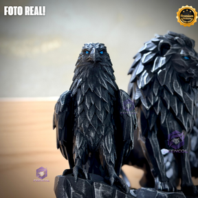 Os Guardiões do Poder ORIGINAL ® Premium Decorativos KIT 3 TOTENS CORPO COMPLETO  Leão Disciplina, Lobo Execução, Aguia Foco, de Luxo pintados a mão, Pronta entrega