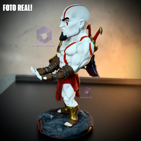 Suporte SUPER Premium Para Controle de Playstation e Xbox Kratos Jovem de luxo  pintado a mão Pronta Entrega com chaveiro de brinde