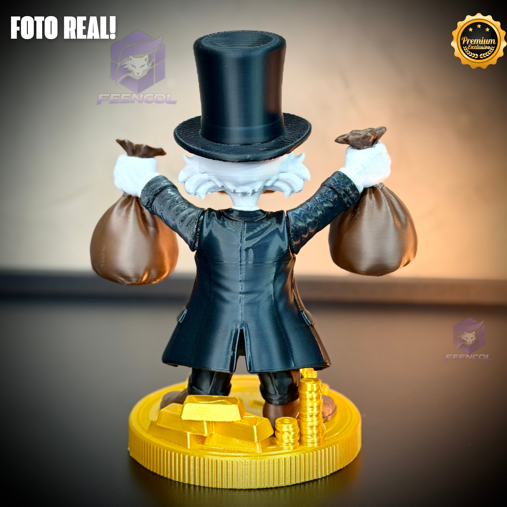 The Old Money Duck – ( Figure decorativa Tio Patinhas saco de dinheiro) EXCLUSIVO Premium de Luxo a mão, Pronta entrega, Frete Grátis