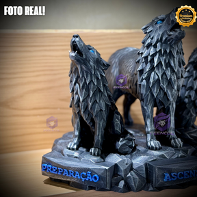 The Wolf Ascension ORIGINAL Premium Decorativos ( 3 Lobos Preparação, Obsessão, Ascensão) de Luxo pintados a mão, Pronta entrega