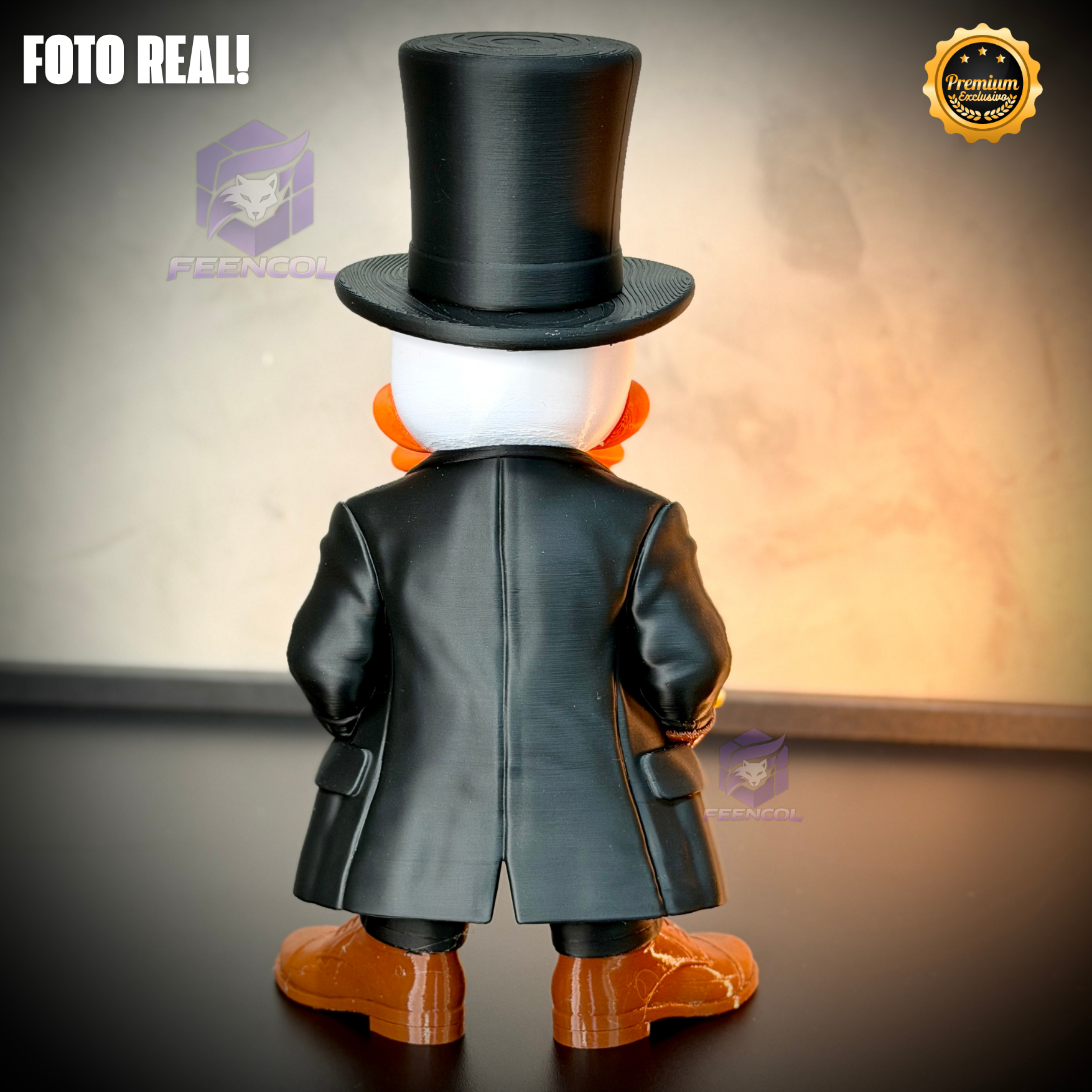 O Pato Donald Old Money – ( Figure decorativa Pato Donald Terno e cartola) GRANDE EXCLUSIVO Premium de Luxo a mão, Pronta entrega