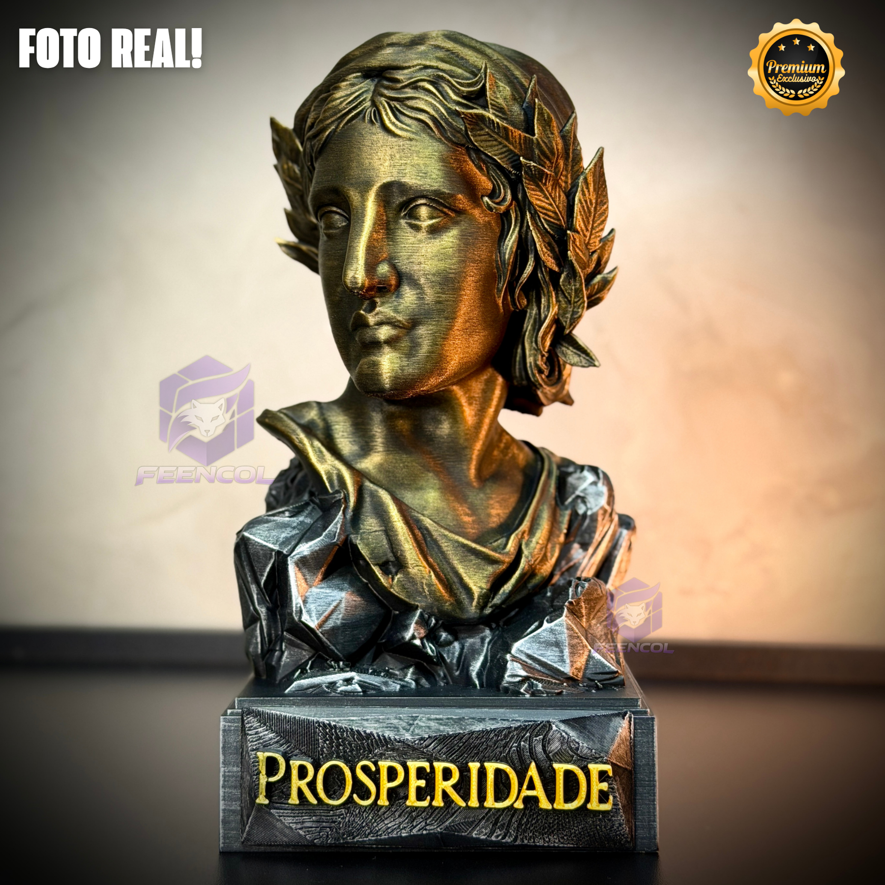 A Efígie da Prosperidade ( Busto mulher da cédula) Premium Decorativo  de Luxo pintado a mão, Pronta entrega ORIGINAL EXCLUSIVO