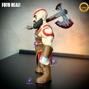 The God of War Kratos ( Figure decorativa Kratos ) GRANDE EXCLUSIVO Estilo Cartoon Pintado a mão Premium de Luxo a mão, Pronta entrega
