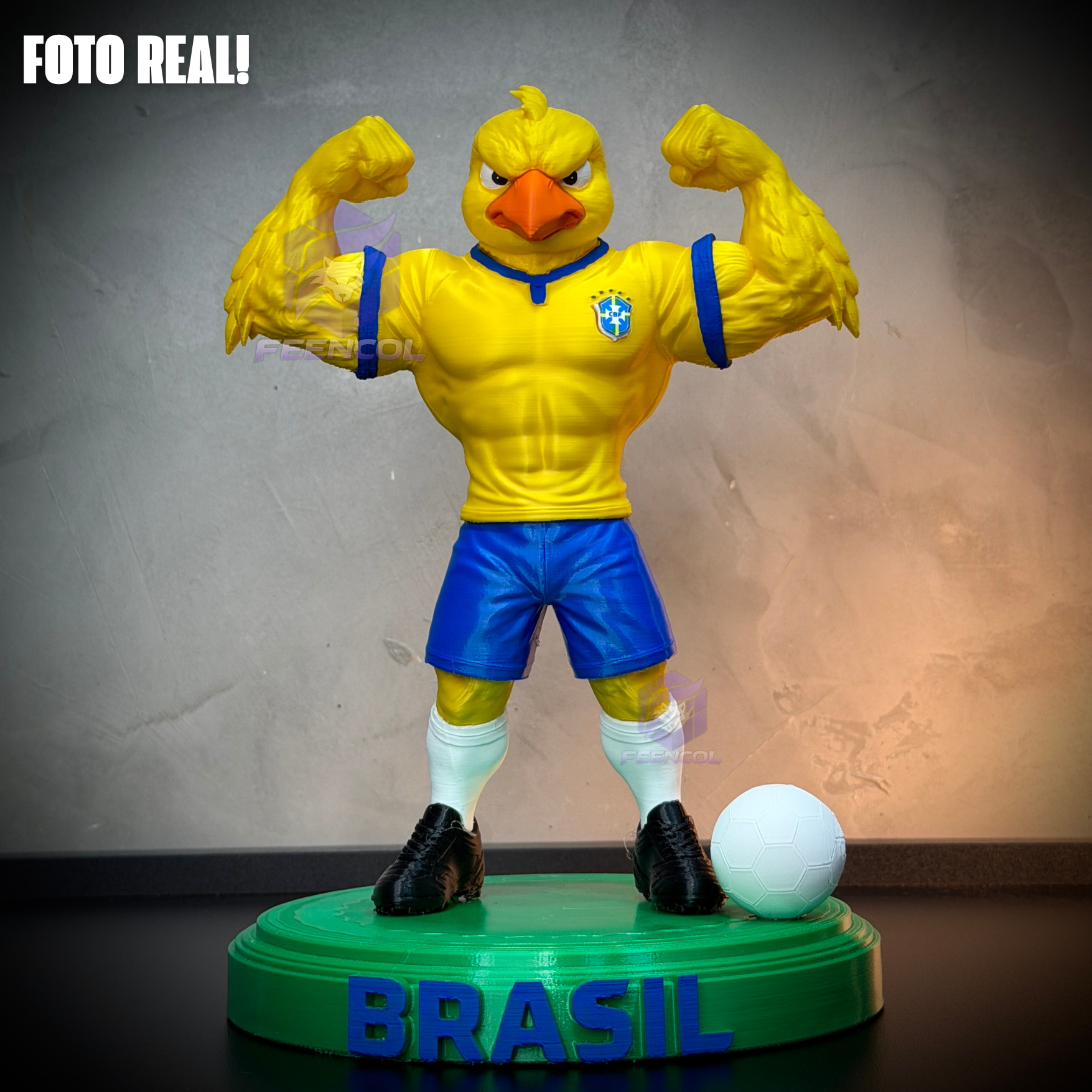 O canarinho Pistola– ( Figure decorativa canarinho seleção Brasileira ) Premium de Luxo a mão, Pronta entrega