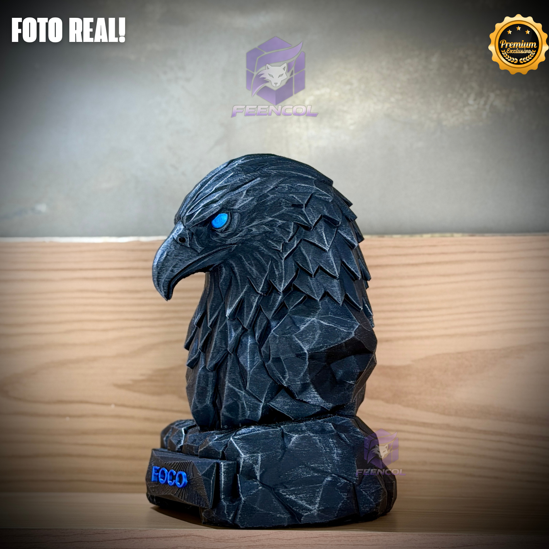 Os Bustos da Fé ORIGINAL Premium Decorativos KIT 3 BUSTOS COMPLETO Aguia Foco, Tigre Força, Leão Fé de Luxo pintados a mão, Pronta entrega