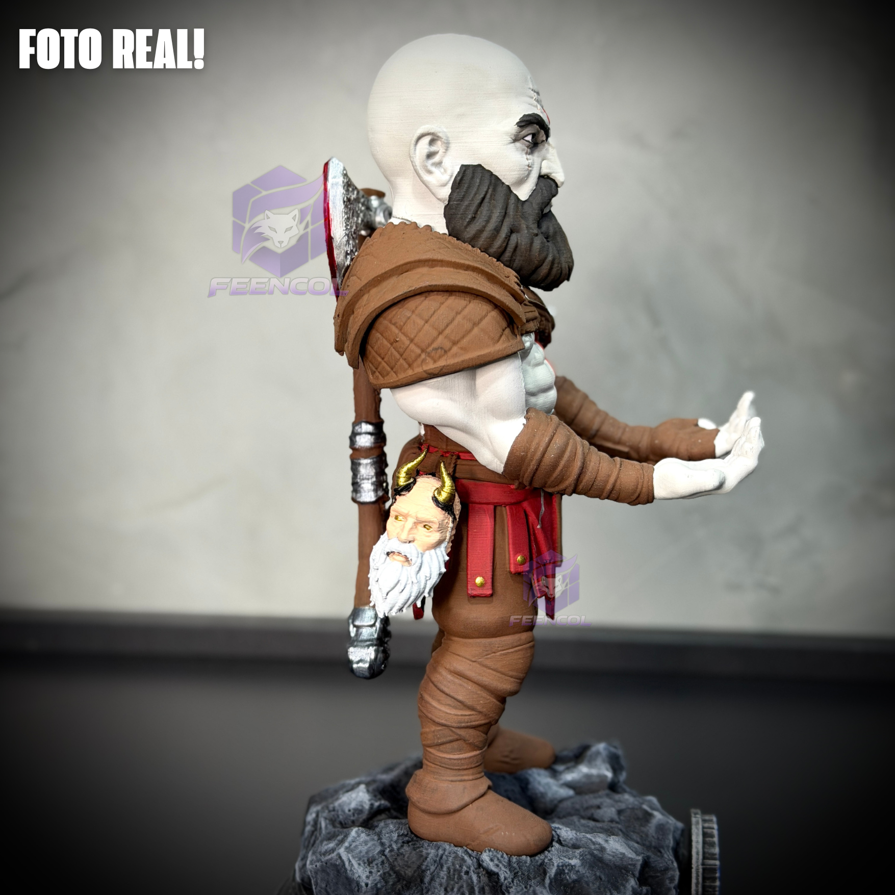 Suporte SUPER Premium Para Controle de Playstation e Xbox Kratos de luxo  pintado a mão Pronta Entrega com chaveiro de brinde