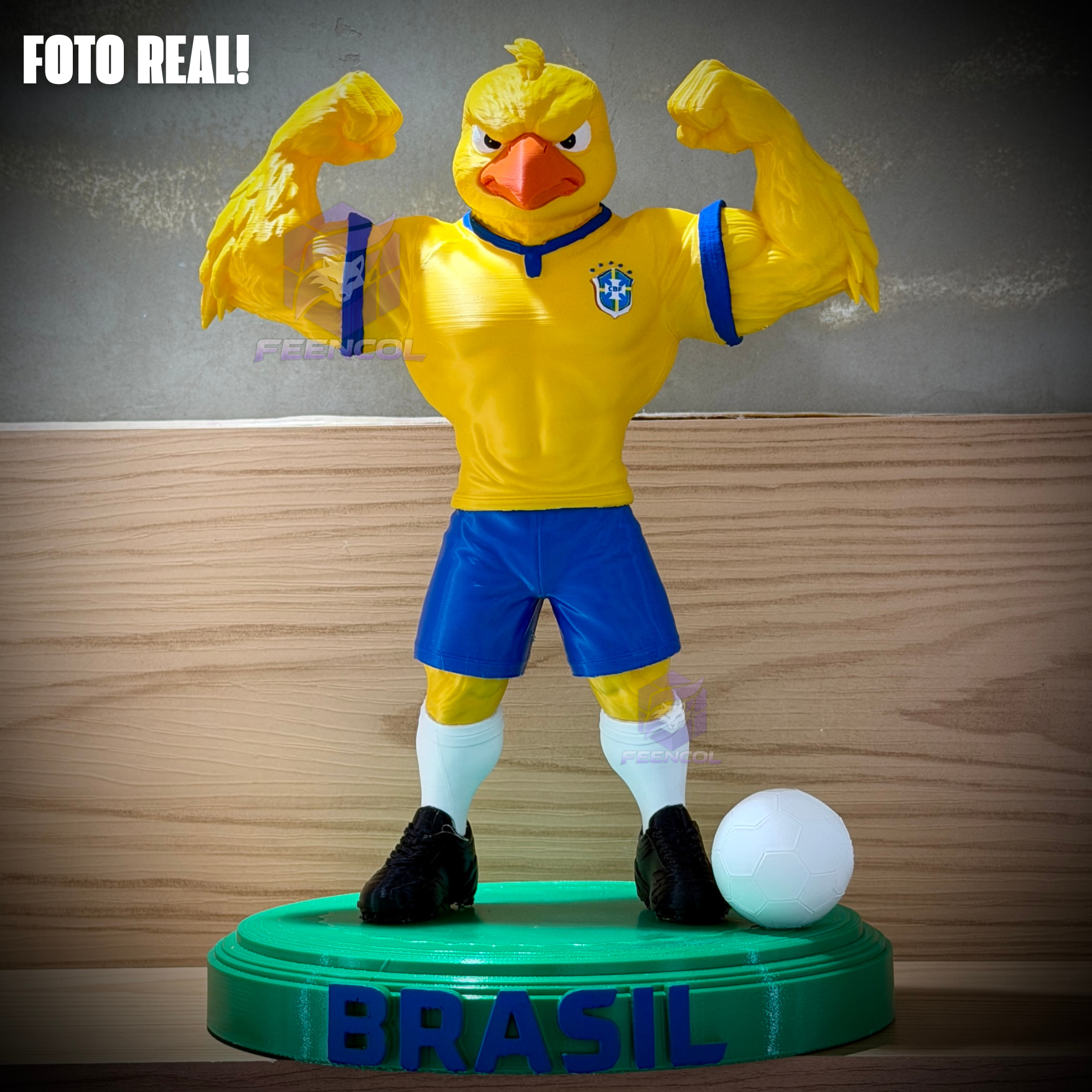 O canarinho Pistola– ( Figure decorativa canarinho seleção Brasileira ) Premium de Luxo a mão, Pronta entrega