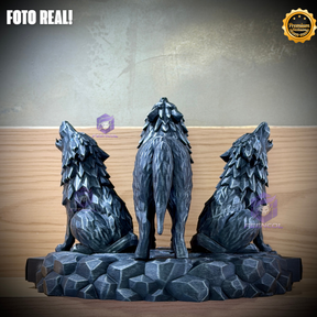 The Wolf Ascension ORIGINAL Premium Decorativos ( 3 Lobos Preparação, Obsessão, Ascensão) de Luxo pintados a mão, Pronta entrega