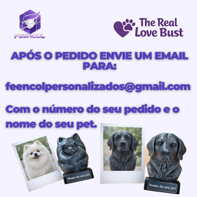 The Real love Bust🐶❤️ ( busto pet nome personalizado) Arte Premium Decorativa  de Luxo Pintada a Mão